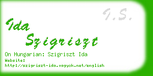 ida szigriszt business card